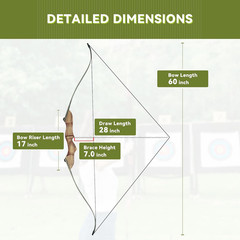 Black Hunter 60» Takedown Recurve Bow Set for Hunting and Target Practice