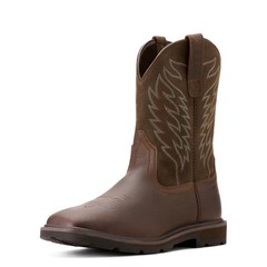 Ariat Men’s Groundbreaker Wide Square Toe Work Boots 10 Brown