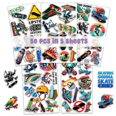 50Pcs Skateboard Vinyl Stickers Waterproof Vinyl Decals for Water Bottles Laptop