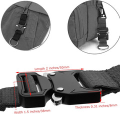 Tactical Key Chains for Mens, EDC Gear Clips with HK Clip, Large Military Black