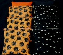 CATS & SPOOKY EYES Orange & Black 8 ACA Regulation Cornhole Halloween party bags
