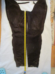 Adult Brown Barnstable Riding Chaps Suede Leather Zip-Up Medium Long M/L