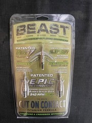 Beast Broadheads Cut On Contact Titanium 2 Blade 100gr 2.3″ 3 Pack BRAND NEW