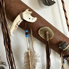 Deerskin Quiver Feathers Fringe and Arrows By Nora Long Navajo