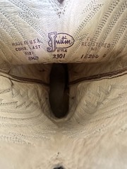 Justin 2301 Brown Leather Western Cowboy Equestrian Boots Made in USA Size 8.5D