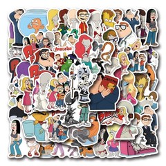 Mix 10/50 PCs American Dad Luggage Notebook Laptop Car Gift Vinyl Stickers