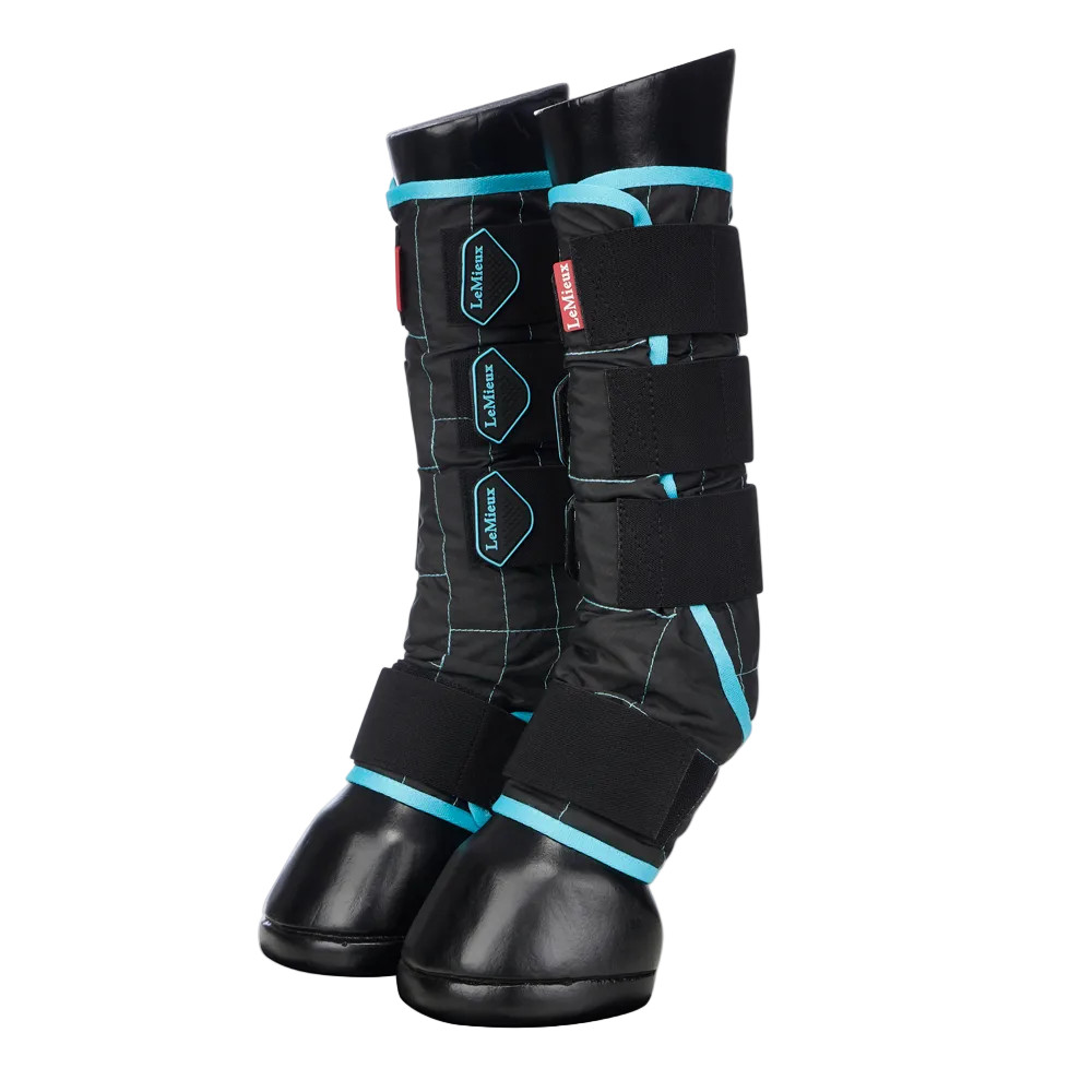 IT08974 Lemieux Crystal Cool Water Boots – Black with Turquoise Trim NEW