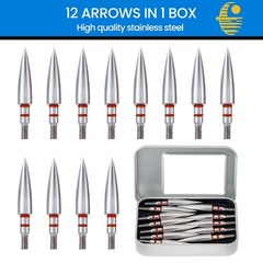 JGSDD 12pcs Archery Field Points, 100/125/150/300 19/64-100Gra», silvery