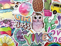 100 Cool Colorful Sticker Pack Skateboard Laptop Car Decals Boys Girls Lot