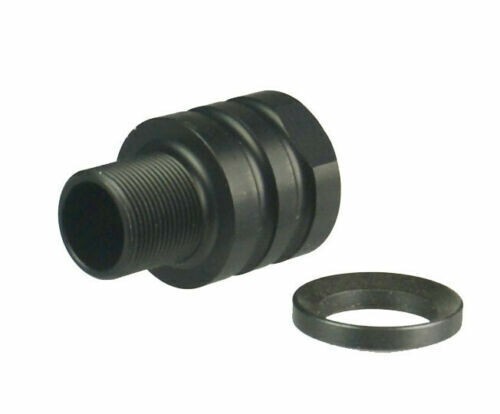Black Adapter Convert 1/2×28 TPI Thread to 37/64×28 TPI Thread Converter
