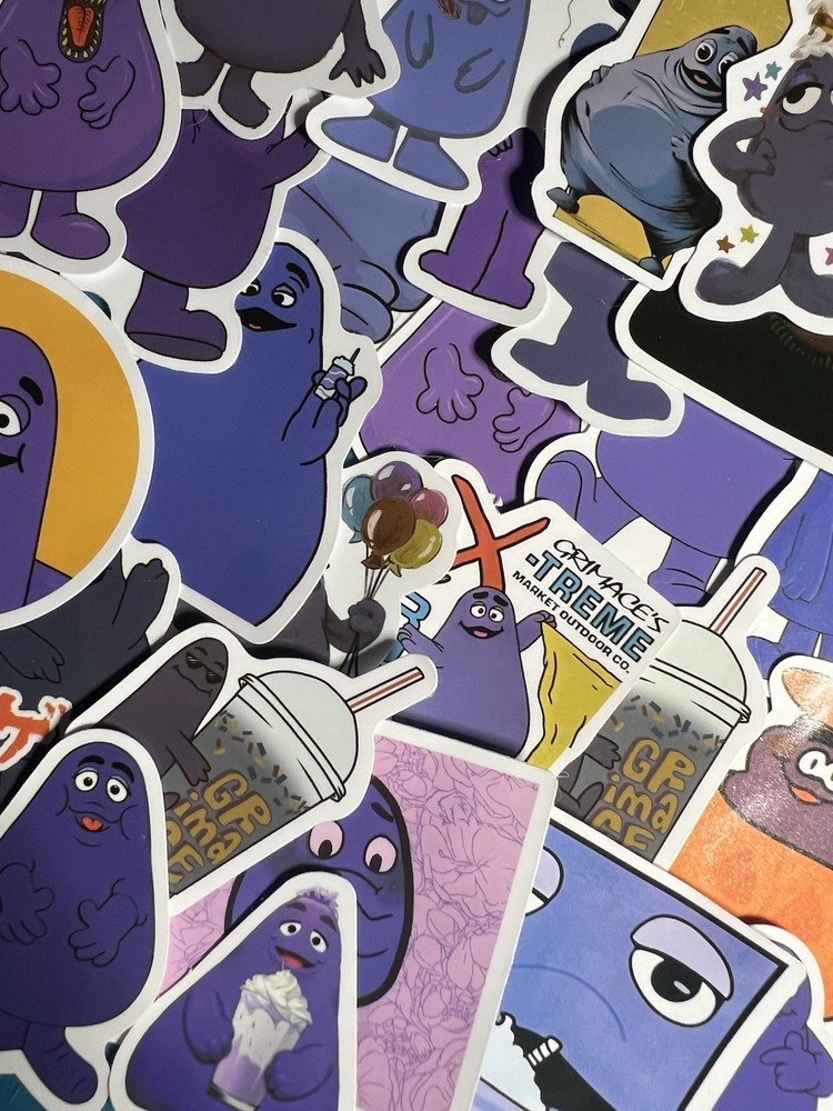 25 Piece Mix Lot 2” Grimace McDonald’s Stickers, Mix, Decals FREE SHIPPING