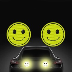 Reflective Smiley Face Sticker Self Adhesive Car Bicycle Decorative Sticker 10cm