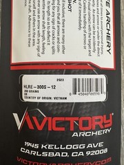 Victory Archery HLR Elite 300 12 Pack Arrow Shafts .001 HLRE-300S-12 New