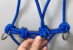 NEW BLUE FORMAY SIDEPULL ROPE HALTER WITH RINGS
