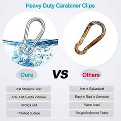 10 PCS Stainless Steel Carabiners Spring Snap Hooks Heavy Duty Keychain Clip NEW