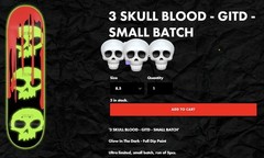 💀 ZERO x “3 SKULL BLOODY” Glow In The Dark Deck – 8.5” [ULTRA LIMITED RUN OF 5]