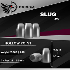 Slug Hollow Point .22 Cal Airgun Slugs – 20.8 Grain Precision Design – High Accu