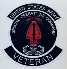 US Army Special Operations Command Airborne Veteran Sticker Waterproof D13