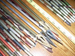 Vintage Lot Of 62 Mixed Easton Aluminum Target Arrows ~ for Repair READ.