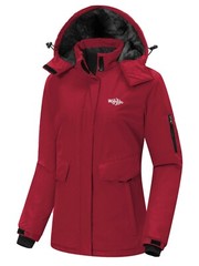 Wantdo Women’s Ski Jacket Waterproof Winter Coat Windproof Warm Fleece Raincoat