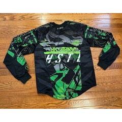 HK Army HSTL Paintball Jersey Mens Small Black Lime Green Padded Sport Graphic