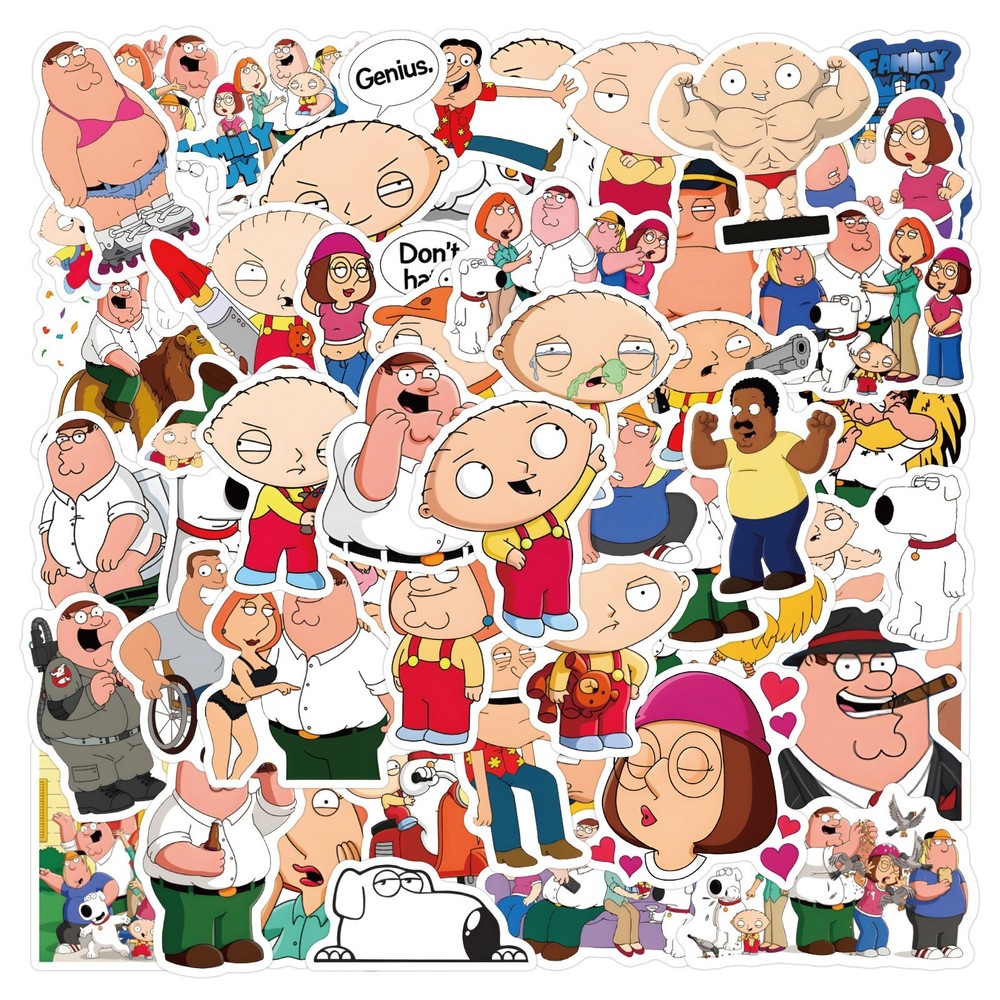 Mix 10/50 PCs Family Guy Luggage Notebook Laptop Car Sticker – No Duplicate