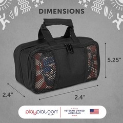 Cornhole Bag Carry Case – 8 Bag Carrying Case, Mesh View Windows, Name Tag Slots
