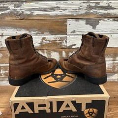 Ariat Heritage Lacer II Distressed Brown Leather Boots Size 8 Roper Toe W/Kiltie