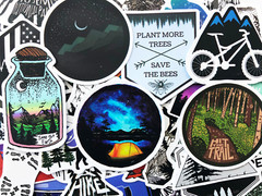 50 Hiking Camping Fishing Outdoor Stickers Decals For Phone Laptop Decoration