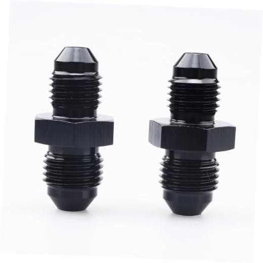 -4 AN to -3 AN Male Flare Reducer Coupler Union 4AN to 3AN – 2PCS Black