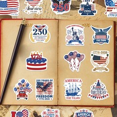 50-200Pcs 250th Anniversary Sticker USA 250 Years of Freedom Anniversary