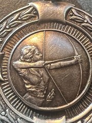 Antique Silver Lady Traditional Archery Pendant Hallmarked