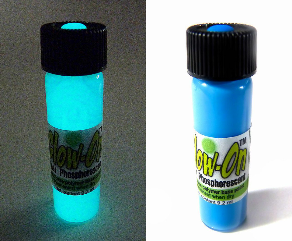 Glow-On BLUE Glow Paint For Gun Sights, Fishing Lures, Lg 9.2 ml Vial, Bright