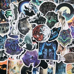 50pcs Wolf Stickers Wolves Family Pack Cute Fierce Vinyl Decals US Seller