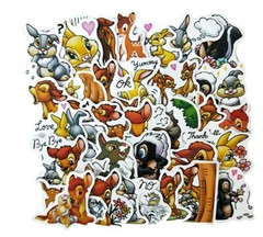 Bambi Cartoon Characters Decal Vinyl Stickers Assorted Lot of 34 Pieces