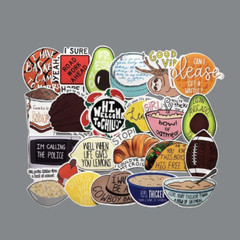 67pcs Vine Meme Stickers Croissant Oatmeal Chicken Popular Funny Food Sticker