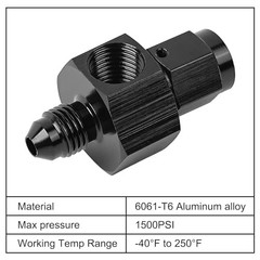 3AN Male Flare to -3 Female Swivel with 1/8″ NPT Gauge AN3 with 1/8 NPT Port