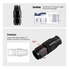 6AN PTFE Hose End Fitting Straight Swivel Only for PTFE 6AN Straight Normal