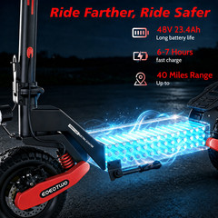 EOEOTWO GT06 Electric Scooter for Adult Foldable Off-road 1200W 30MPH E-Scooter