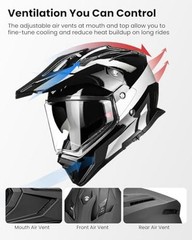 Dirt Bike Helmets for Adults 3 in 1 Dual Sport ATV Off Road Large Black Silver