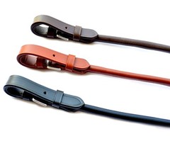 English Saddle Grab Straps Black/Chestnut/Dark Brown Leather (Dark Brown)