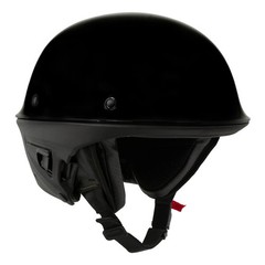 Milwaukee Helmets Mph9831Dot Rascal 3/4 Open Face Gloss Black 2 In 1 Motorcycle