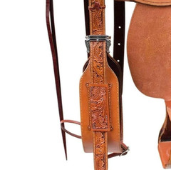 Western Hand Floral Tooled Roping Trail Saddle Leather Ranch Work Pleasure Horse