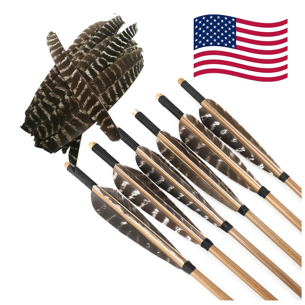 50X Full Length Flu-flu Right Left Fletching Archery Turkey Feather Wing DIY