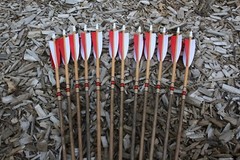 Premium Wood Arrows, Spined and Weight Matched. Dozen Packs
