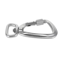 C5810 Silver Semi-Matte, Screw Lock Swivel Carabiner, Aluminum