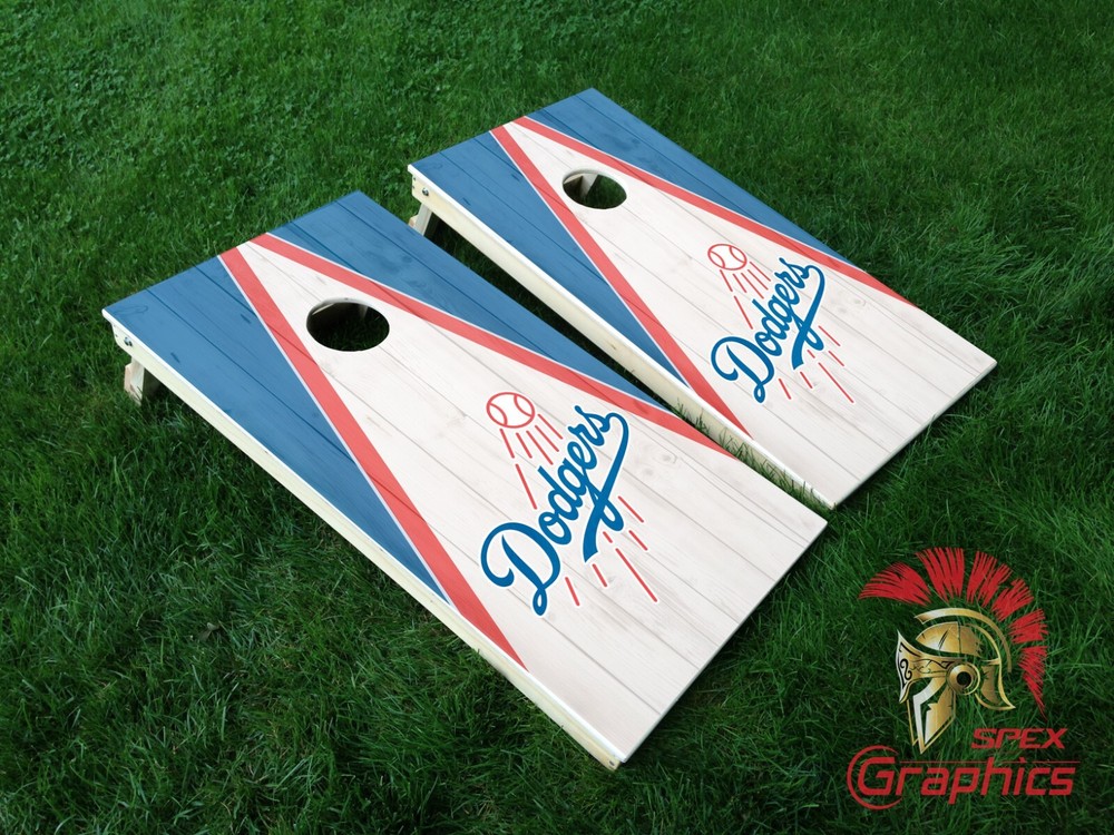 Los Angeles Dodgers Cornhole Board Wraps Laminated Waterproof Non-Fading Skins