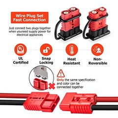 Wire Harness Plug for Winch or Trailer w/2-Gauge 175 Amps 12-36V Battery 4
