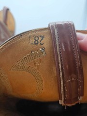 Tony Lama Western Cowboy Boots Lizard Leather Brown Embroidered Size 11.5 D