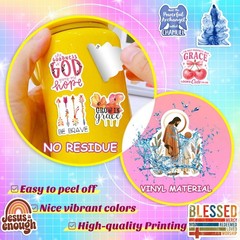 200Pcs Jesus Christian Stickers, Waterproof Vinyl Inspirational Bible Verse S…